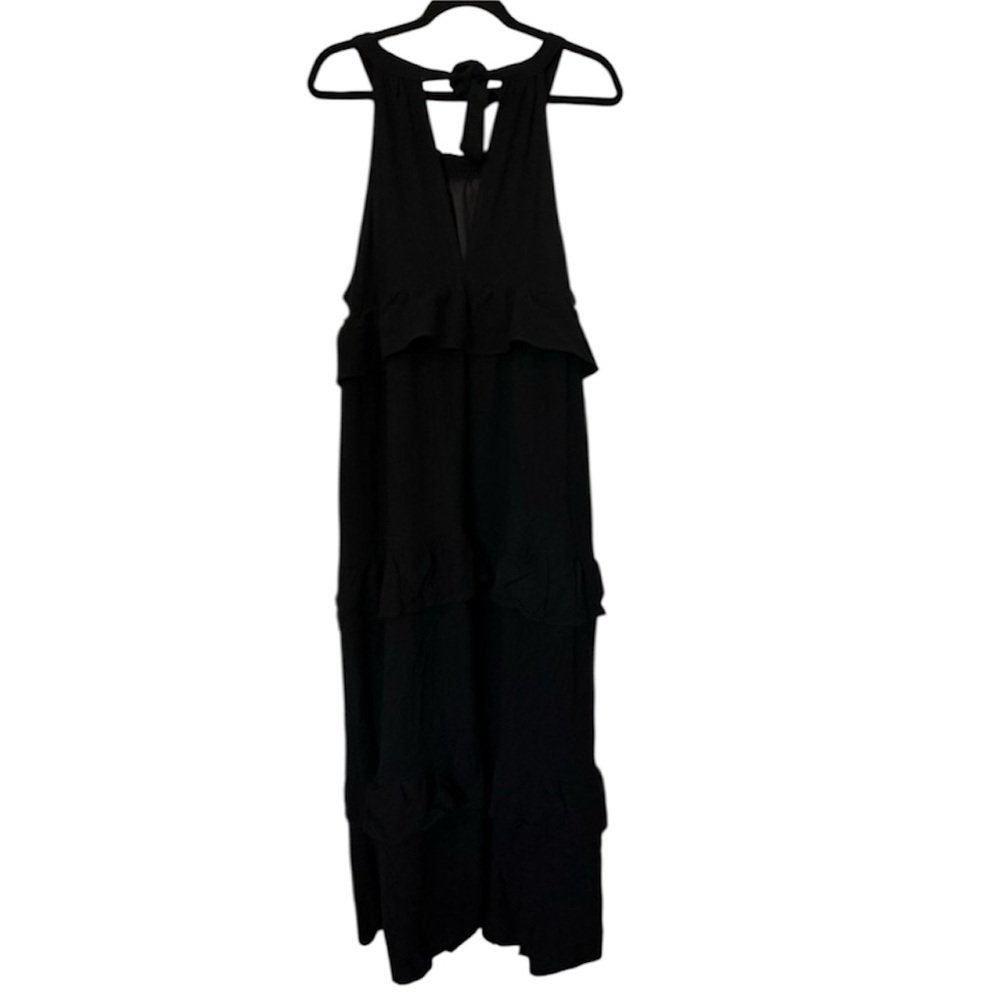 Petal & Pup Priscilla Ruffle Maxi Dress Linen Black Womens XL New - Picture 9 of 9